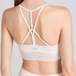 Alo Yoga "Lavish" Sports Bra White Small